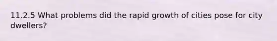 11.2.5 What problems did the rapid growth of cities pose for city dwellers?