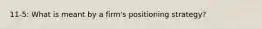 11-5: What is meant by a firm's positioning strategy?