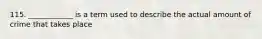 115. ____________ is a term used to describe the actual amount of crime that takes place
