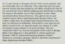 An 11-year-old girl is brought into the clinic by her parents, who are distraught over her behavior. They state that over the past several months she has started to act oddly, combing the hair of her toy dolls for hours without stopping and repetitively counting her steps in the house. She is often brought to tears when confronted about these behaviors. The patient has no past medical history. When questioned about family history, the mother states she has needed close medical follow-up in the past, but declines to elaborate. The patient's vital signs are all within normal limits. On physical exam, the patient is a well-nourished 11-year-old girl in no acute distress. She has occasional motor tics, but the remainder of the exam is benign. What is the diagnosis in this patient? A. Autism spectrum disorder (ASD) B. Generalized anxiety disorder (GAD) C. Obsessive compulsive disorder (OCD) D. Tourette's syndrome E. Major depressive disorder (MDD)