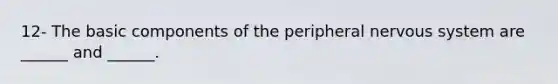 12- The basic components of the peripheral <a href='https://www.questionai.com/knowledge/kThdVqrsqy-nervous-system' class='anchor-knowledge'>nervous system</a> are ______ and ______.