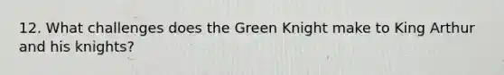 12. What challenges does the Green Knight make to King Arthur and his knights?