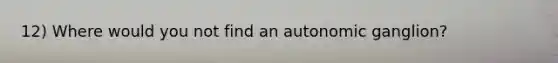 12) Where would you not find an autonomic ganglion?