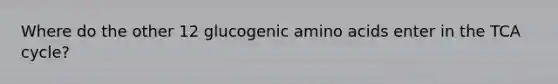 Where do the other 12 glucogenic amino acids enter in the TCA cycle?