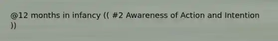 @12 months in infancy (( #2 Awareness of Action and Intention ))