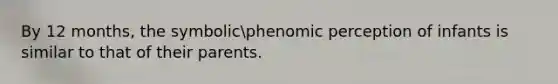 By 12 months, the symbolicphenomic perception of infants is similar to that of their parents.