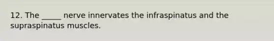 12. The _____ nerve innervates the infraspinatus and the supraspinatus muscles.