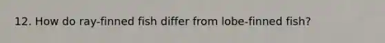 12. How do ray-finned fish differ from lobe-finned fish?