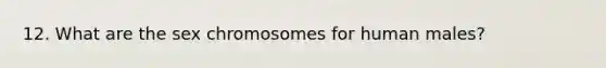 12. What are the sex chromosomes for human males?