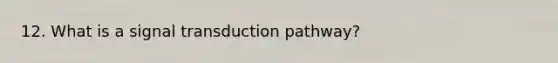 12. What is a signal transduction pathway?