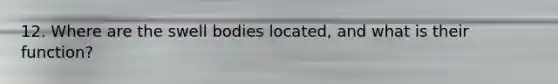 12. Where are the swell bodies located, and what is their function?