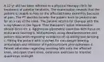 A 12 yr old has been referred to a physical therapy clinic for treatment of patellar tendinitis. The examination reveals that the patient is unable to hop on the affected lower extremity because of pain. The PT decides to refer the patient back to pediatrician for an x-ray of the knee. The patient returns for therapy with the x-ray shown in the figure. Ther therapist's initial intervention should focus on: a. Aggressive plyometric exercises with focus on endurance training b. Iontophoresis using dexamethasome and patient education regarding avoidance of squatting and jumping c. Fitting the patient with crutches for non-weight bearing ambulation and initiation of hydrocortisone phonophoresis d. Patient education regarding avoiding falls onto the affected knee, and open chain knee, extension exercises to improve quadriceps strength