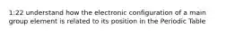 1:22 understand how the electronic configuration of a main group element is related to its position in the Periodic Table