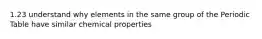 1.23 understand why elements in the same group of the Periodic Table have similar chemical properties