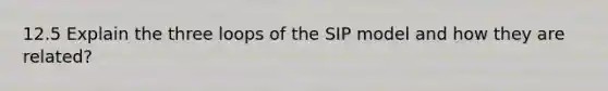 12.5 Explain the three loops of the SIP model and how they are related?