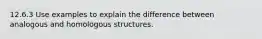 12.6.3 Use examples to explain the difference between analogous and homologous structures.