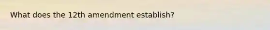 What does the 12th amendment establish?