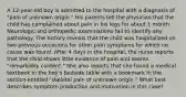 A 12-year-old boy is admitted to the hospital with a diagnosis of "pain of unknown origin." His parents tell the physician that the child has complained about pain in his legs for about 1 month. Neurologic and orthopedic examinations fail to identify any pathology. The history reveals that the child was hospitalized on two previous occasions for other pain symptoms for which no cause was found. After 4 days in the hospital, the nurse reports that the child shows little evidence of pain and seems "remarkably content." She also reports that she found a medical textbook in the boy's bedside table with a bookmark in the section entitled "skeletal pain of unknown origin." What best describes symptom production and motivation in this case?