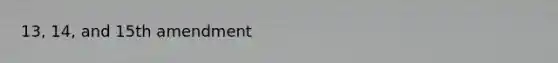 13, 14, and 15th amendment