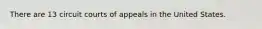 There are 13 circuit courts of appeals in the United States.