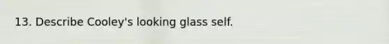 13. Describe Cooley's looking glass self.