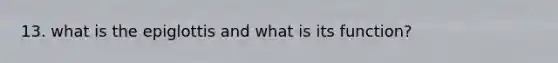 13. what is the epiglottis and what is its function?