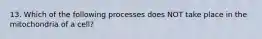 13. Which of the following processes does NOT take place in the mitochondria of a cell?