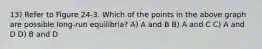 13) Refer to Figure 24-3. Which of the points in the above graph are possible long-run equilibria? A) A and B B) A and C C) A and D D) B and D