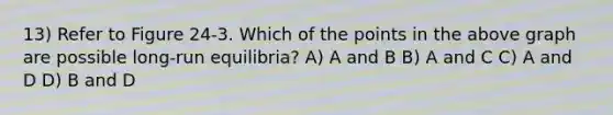 13) Refer to Figure 24-3. Which of the points in the above graph are possible long-run equilibria? A) A and B B) A and C C) A and D D) B and D