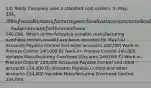 13) Teddy Company uses a standard cost system. In May, 234,000 of variable manufacturing overhead costs were incurred and the flexible-budget amount for the month was240,000. Which of the following variable manufacturing overhead entries would have been recorded for May? A) Accounts Payable Control and other accounts 240,000 Work-in- Process Control 240,000 B) Work-in- Process Control 240,000 Variable Manufacturing Overhead Allocated 240,000 C) Work-in- Process Control 234,000 Accounts Payable Control and other accounts 234,000 D) Accounts Payable Control and other accounts 234,000 Variable Manufacturing Overhead Control 234,000