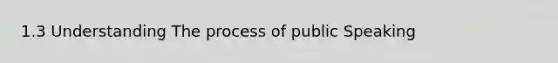 1.3 Understanding The process of public Speaking