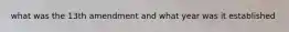 what was the 13th amendment and what year was it established