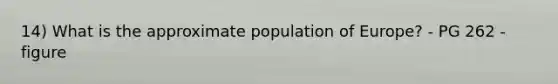 14) What is the approximate population of Europe? - PG 262 - figure