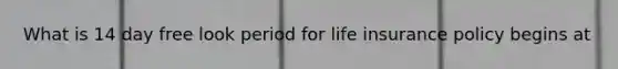 What is 14 day free look period for life insurance policy begins at