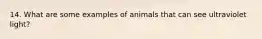 14. What are some examples of animals that can see ultraviolet light?