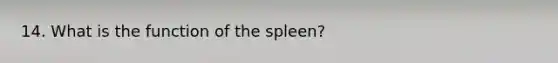 14. What is the function of the spleen?