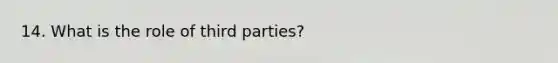 14. What is the role of third parties?