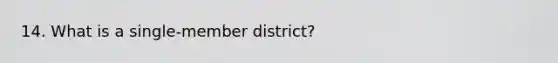 14. What is a single-member district?