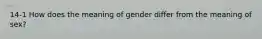 14-1 How does the meaning of gender differ from the meaning of sex?