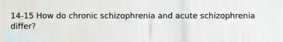 14-15 How do chronic schizophrenia and acute schizophrenia differ?