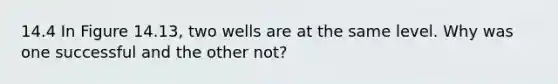 14.4 In Figure 14.13, two wells are at the same level. Why was one successful and the other not?