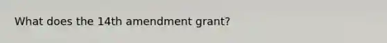 What does the 14th amendment grant?