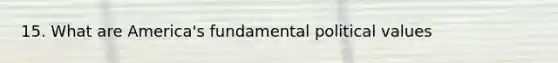 15. What are America's fundamental political values