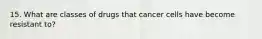 15. What are classes of drugs that cancer cells have become resistant to?