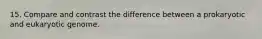 15. Compare and contrast the difference between a prokaryotic and eukaryotic genome.