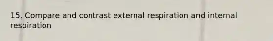 15. Compare and contrast external respiration and internal respiration