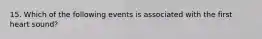 15. Which of the following events is associated with the first heart sound?