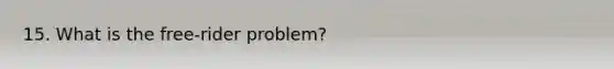 15. What is the free-rider problem?