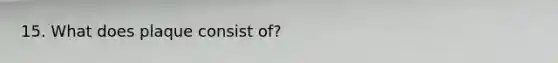 15. What does plaque consist of?