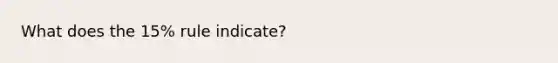 What does the 15% rule indicate?